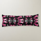 Coussins Longs Oiseaux roses et blancs du folklore scandinave (Dos)