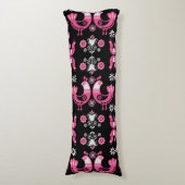 Coussins Longs Oiseaux roses et blancs du folklore scandinave (Devant (Vertical))