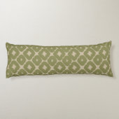 Coussins Longs Olive and cream Boho Geometric Throw Pillow (Dos)
