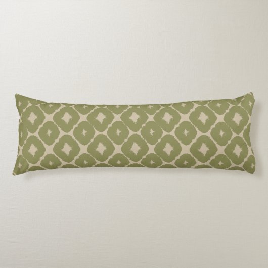 Coussins Longs Olive and cream Boho Geometric Throw Pillow (Devant)