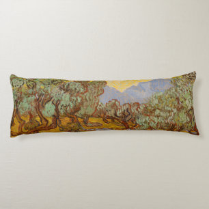 Coussins Longs Oliviers de Van Gogh Ciel Soleil Jaune