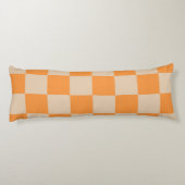 Coussins Longs Orange À damiers En vichy Motif (Dos)