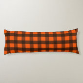 Coussins Longs Orange and Black Checker (Dos)