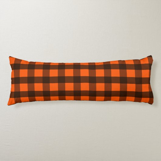 Coussins Longs Orange and Black Checker (Devant)