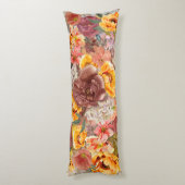 Coussins Longs Orange Bourgogne automne Aquarelle automne Floral (Dos (Vertical))