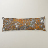 Coussins Longs Orangé doré sur rayure gris blanc (Dos)