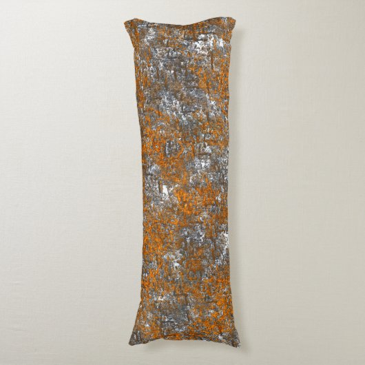 Coussins Longs Orangé doré sur rayure gris blanc (Devant (Vertical))