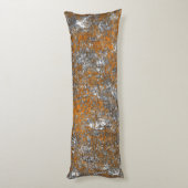 Coussins Longs Orangé doré sur rayure gris blanc (Dos (Vertical))
