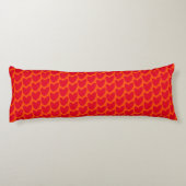 Coussins Longs Orange rétro avec Coeurs rouges Super (Dos)