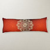 Coussins Longs Orange Shimmery Gold Mandala (Dos)