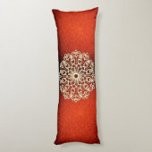 Coussins Longs Orange Shimmery Gold Mandala (Dos (Vertical))