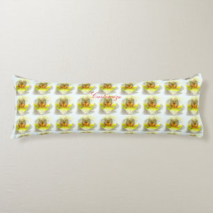 Coussins Longs orchidée blanche jaune motif floral