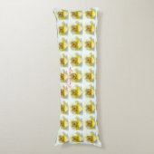 Coussins Longs orchidées blanches jaunes motif floral (devant Vertical)