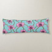 Coussins Longs Orchidées et chaînes, roses et bleues (Dos)