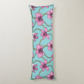 Coussins Longs Orchidées et chaînes, roses et bleues (Dos (Vertical))