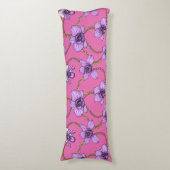Coussins Longs Orchidées et chaînes, violet et rose (Devant (Vertical))