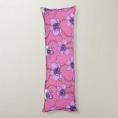 Coussins Longs Orchidées et chaînes, violet et rose (Dos (Vertical))
