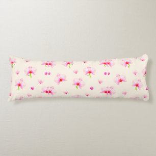 Coussins Longs Orchidées rose pastel