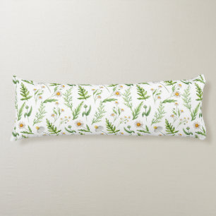 Coussins Longs Oreiller corporel à motif d'aquarelle de fleurs sa