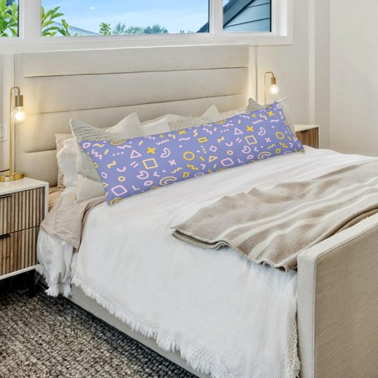Coussins Longs Oreiller Corporel à Motif Memphis Violet
