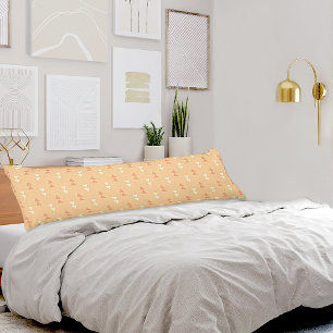Coussins Longs Oreiller Corporel à Motif Triangles Orange