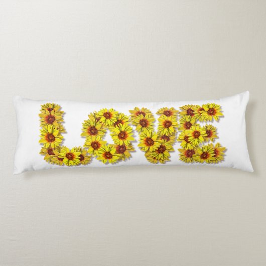Coussins Longs Oreiller corporel de l'amour tournesol (Dos)