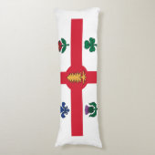 Coussins Longs Oreiller corporel du drapeau de Montréal, Québec (Devant (Vertical))