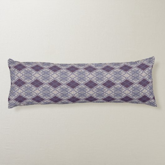 COUSSINS LONGS OREILLER CORPOREL EN MAILLE ARGYLE PRUNE (Dos)