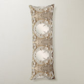 Coussins Longs Oreiller Corporel Fleurs Blanches Modernes Perles (Dos (Vertical))