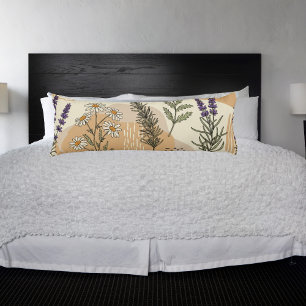 Coussins Longs 🌿 Oreiller Corporel Fleurs Herbacées