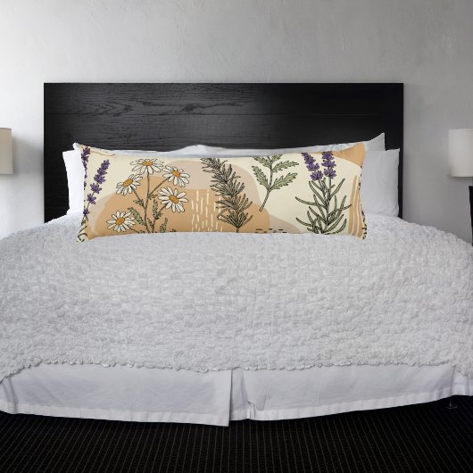 Coussins Longs 🌿 Oreiller Corporel Fleurs Herbacées
