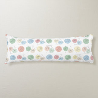 Coussins Longs Oreiller Corporel Pastel Floral Géométrique en Art