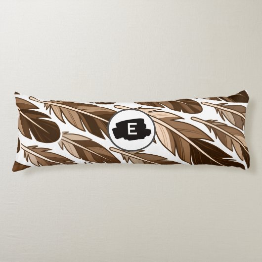 Coussins Longs Oreiller corporel personnalisé - Boho Monogramme B (Devant)
