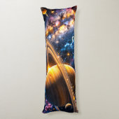 Coussins Longs Oreiller corporel premium Saturne et nébuleuse (Dos (Vertical))