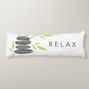 Coussins Longs Oreiller corporel Zen avec bambou et pierres de ma