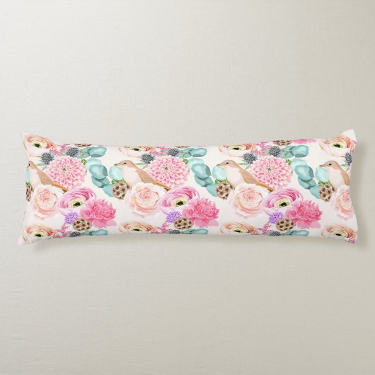 Coussins Longs Oreiller corps à motif floral (Devant)