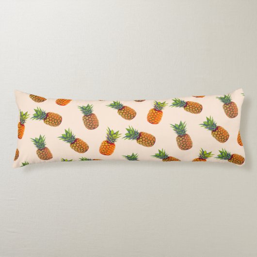 Coussins Longs Oreiller corps beige clair aux fruits d'ananas (Devant)