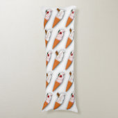 Coussins Longs Oreiller Corps Blanc Fraise ou Vanille? (Devant (Vertical))