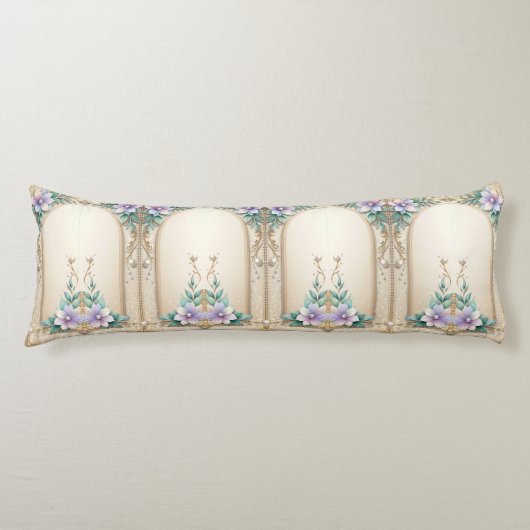 Coussins Longs Oreiller Corps Cadre Floral Décoratif (Devant)