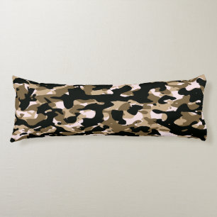 Coussins Longs Oreiller corps camouflage marron noir