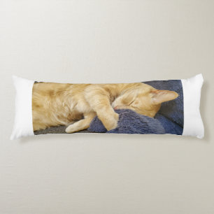 Coussins Longs Oreiller corps de chat orange endormi