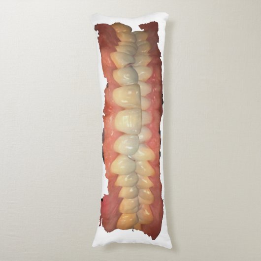Coussins Longs Oreiller corps de dents de peur (Devant (Vertical))