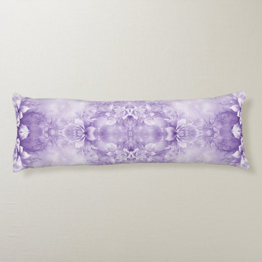 Coussins Longs Oreiller corps de fleurs blanches violettes (Dos)