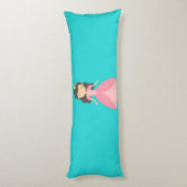 Coussins Longs Oreiller corps de princesse rose et turquoise (Dos (Vertical))