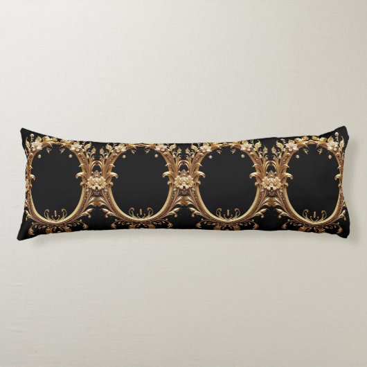 Coussins Longs Oreiller Corps Fleur Ornement Doré (Devant)