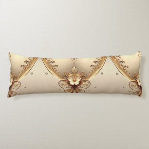 Coussins Longs Oreiller Corps Fleuris Dorés Ornés