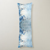Coussins Longs Oreiller Corps Fleurs Bleues et Perles (Dos (Vertical))