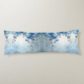 Coussins Longs Oreiller Corps Fleurs Bleues et Perles (Dos)