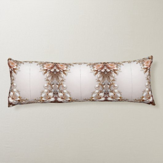 Coussins Longs Oreiller Corps Fleurs Roses et Blanches Douces (Dos)