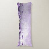 Coussins Longs Oreiller Corps Fleurs Violettes avec Perles Pendan (devant Vertical)